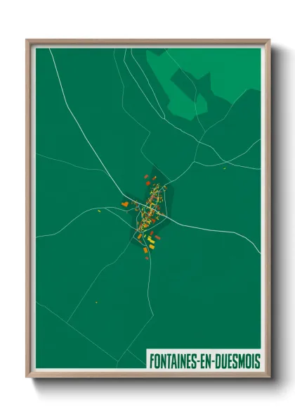 Une affiche de carte sur Fontaines-en-Duesmois