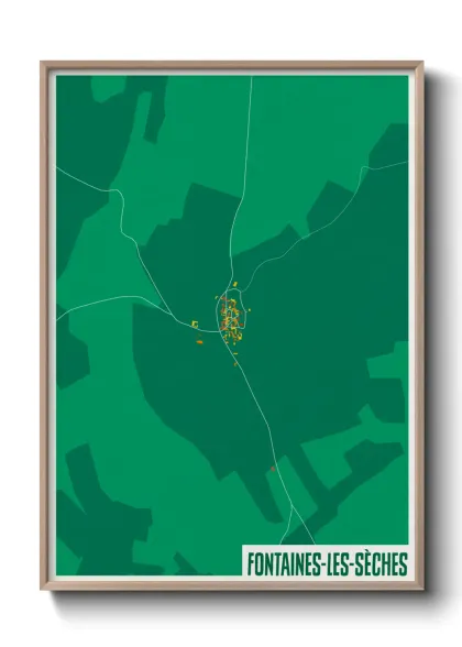Une affiche de carte sur Fontaines-les-Sèches