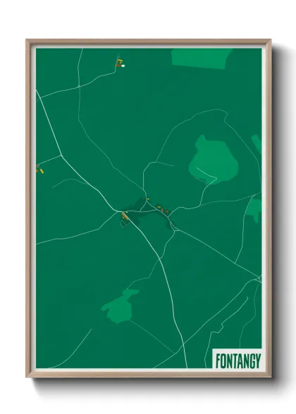 Une affiche de carte sur Fontangy