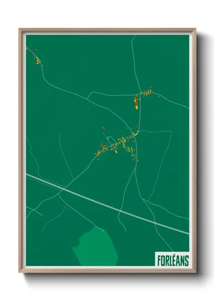 Une affiche de carte sur Forléans