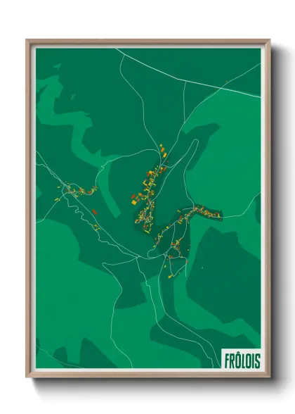 Une affiche de carte sur Frôlois