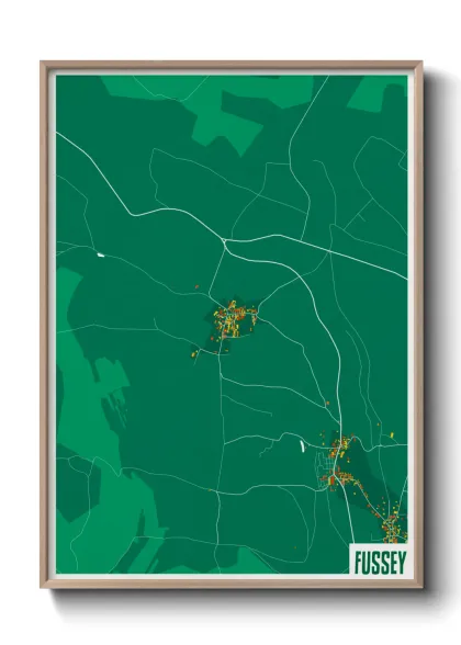 Une affiche de carte sur Fussey