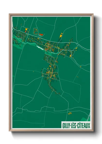 Une affiche de carte sur Gilly-lès-Cîteaux