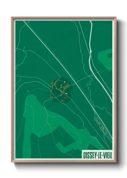 Une affiche de carte sur Gissey-le-Vieil