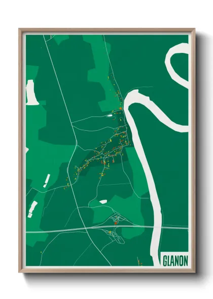 Une affiche de carte sur Glanon