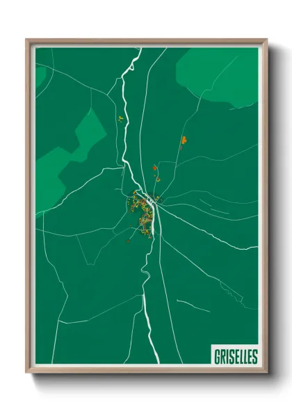 Une affiche de carte sur Griselles