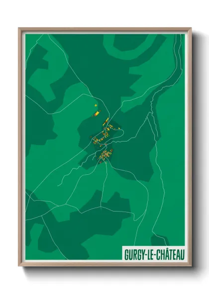 Une affiche de carte sur Gurgy-le-Château