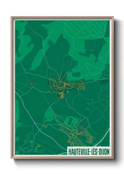 Une affiche de carte sur Hauteville-lès-Dijon