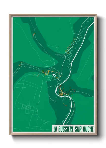 Une affiche de carte sur La Bussière-sur-Ouche