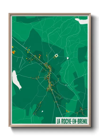 Une affiche de carte sur La Roche-en-Brenil
