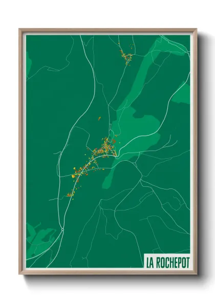 Une affiche de carte sur La Rochepot