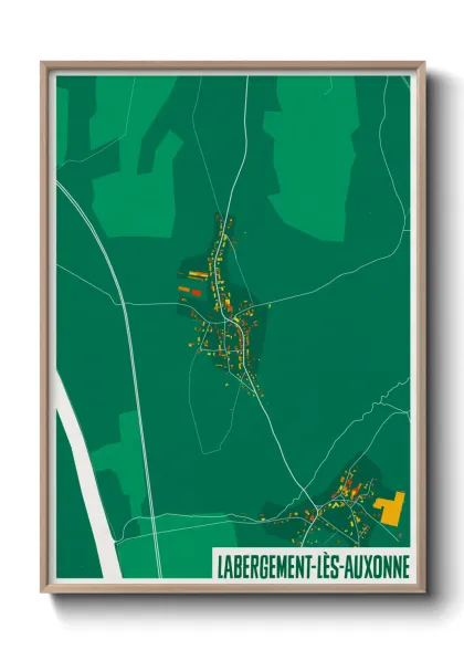 Une affiche de carte sur Labergement-lès-Auxonne
