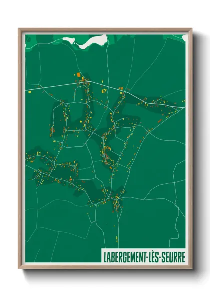 Une affiche de carte sur Labergement-lès-Seurre