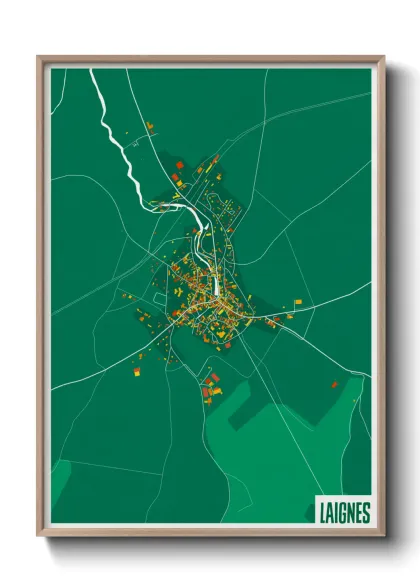 Une affiche de carte sur Laignes