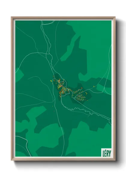 Une affiche de carte sur Léry
