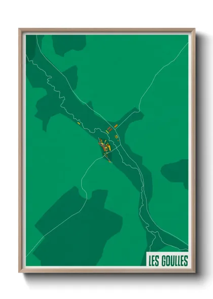 Une affiche de carte sur Les Goulles