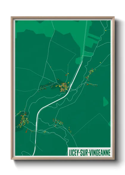 Une affiche de carte sur Licey-sur-Vingeanne