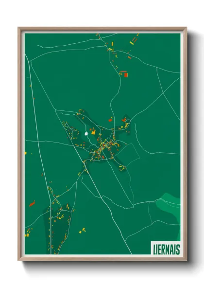 Une affiche de carte sur Liernais
