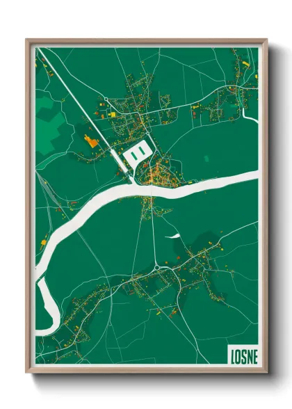 Une affiche de carte sur Losne
