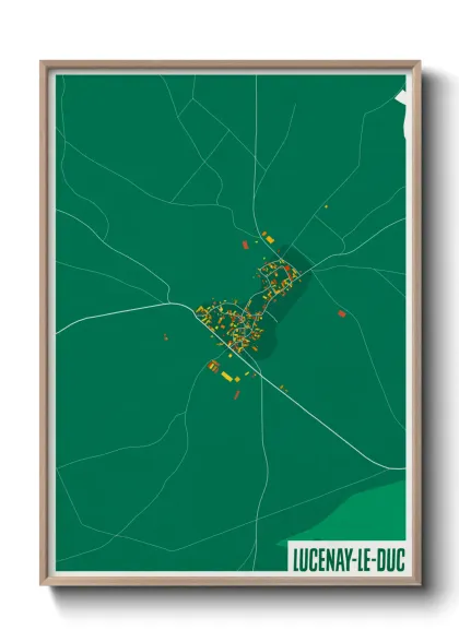 Une affiche de carte sur Lucenay-le-Duc