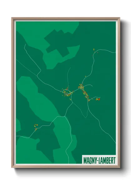 Une affiche de carte sur Magny-Lambert