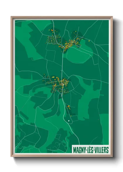 Une affiche de carte sur Magny-lès-Villers