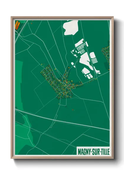 Une affiche de carte sur Magny-sur-Tille
