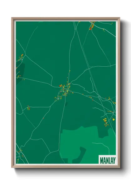 Une affiche de carte sur Manlay