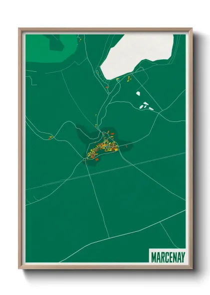 Une affiche de carte sur Marcenay