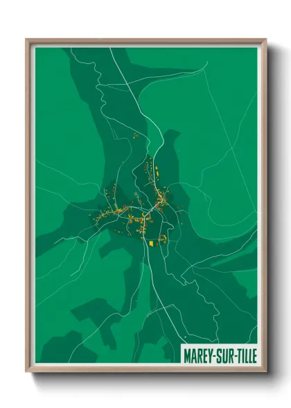 Une affiche de carte sur Marey-sur-Tille