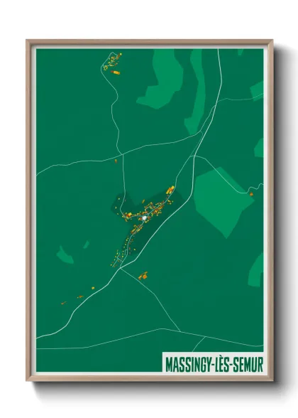 Une affiche de carte sur Massingy-lès-Semur