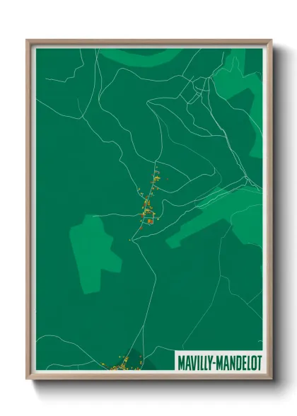 Une affiche de carte sur Mavilly-Mandelot