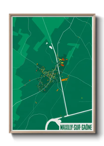 Une affiche de carte sur Maxilly-sur-Saône