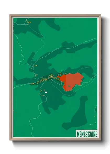Une affiche de carte sur Ménessaire