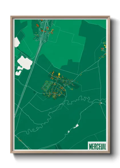 Une affiche de carte sur Merceuil