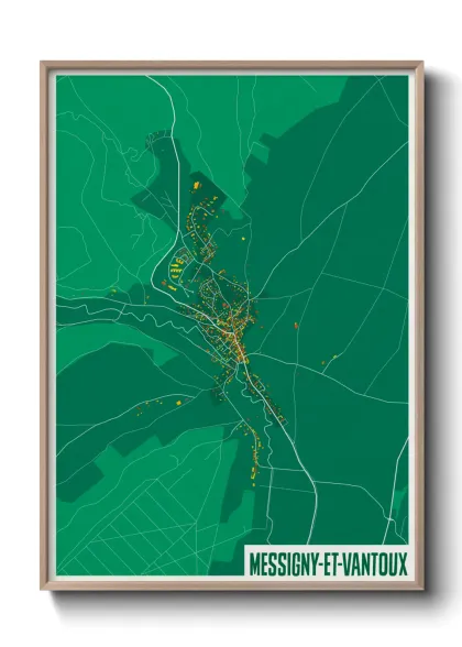 Une affiche de carte sur Messigny-et-Vantoux