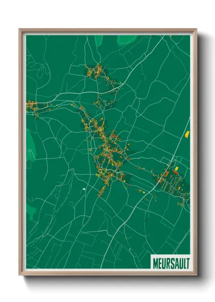 Une affiche de carte sur Meursault
