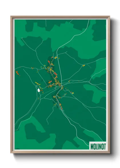 Une affiche de carte sur Molinot