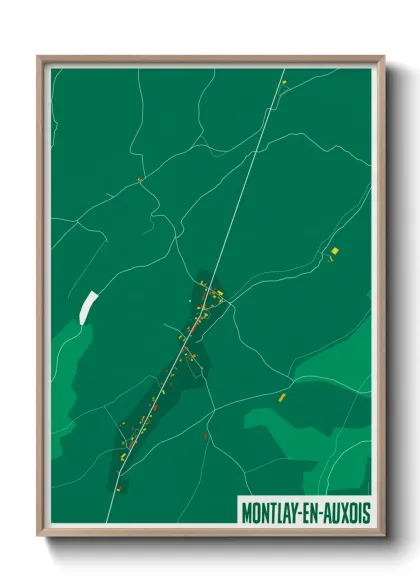Une affiche de carte sur Montlay-en-Auxois