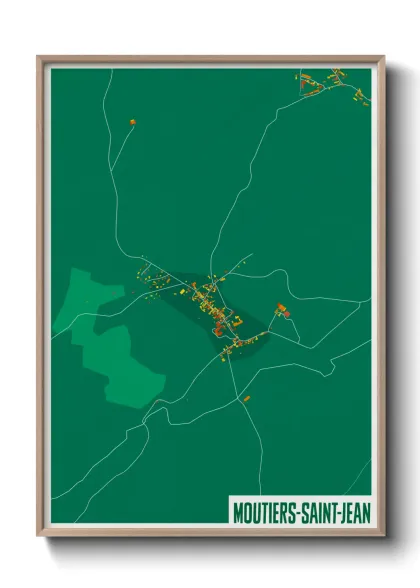 Une affiche de carte sur Moutiers-Saint-Jean