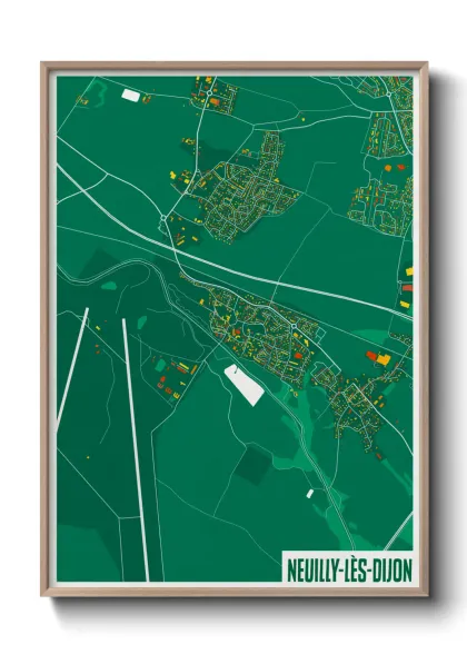Une affiche de carte sur Neuilly-lès-Dijon