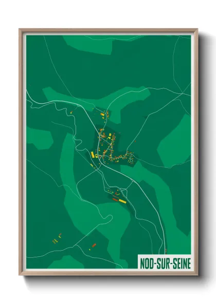 Une affiche de carte sur Nod-sur-Seine