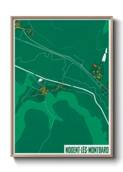 Une affiche de carte sur Nogent-lès-Montbard