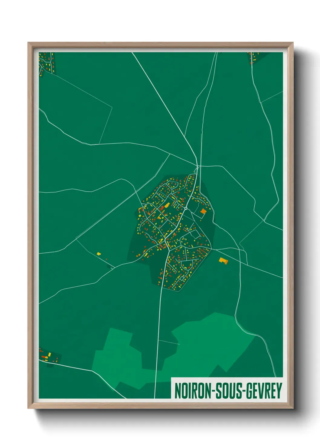 Un poster carte Noiron-sous-Gevrey