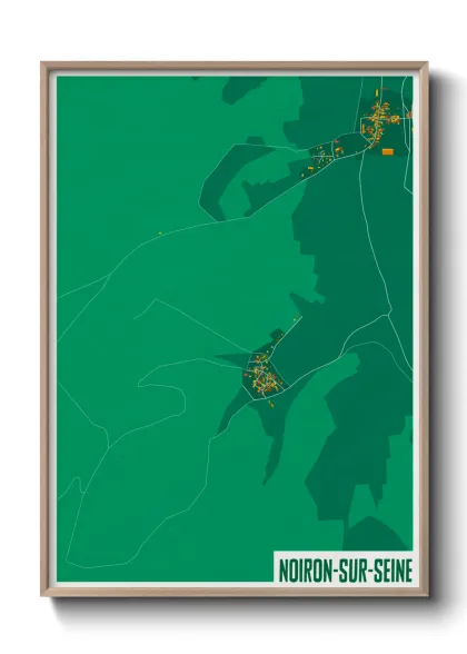 Une affiche de carte sur Noiron-sur-Seine