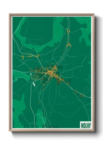 Une affiche de carte sur Nolay
