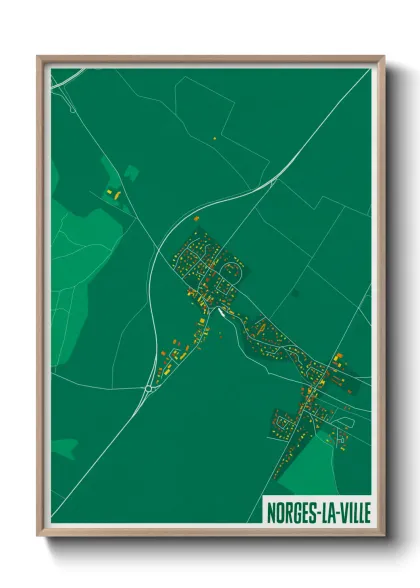 Une affiche de carte sur Norges-la-Ville