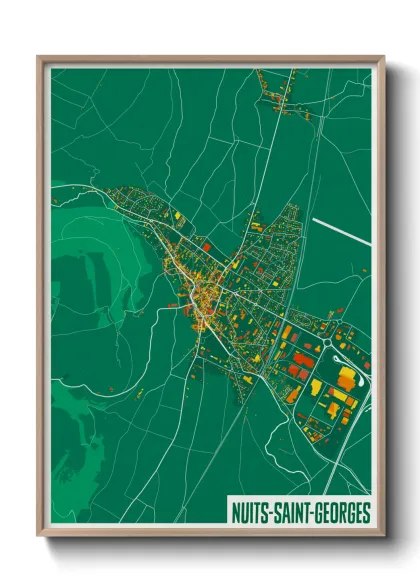 Une affiche de carte sur Nuits-Saint-Georges