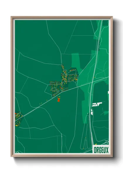 Une affiche de carte sur Orgeux