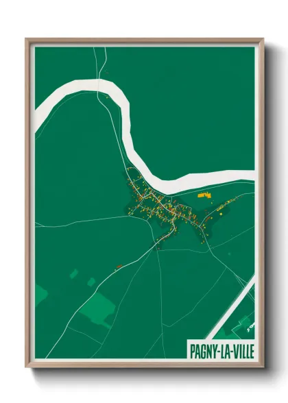 Une affiche de carte sur Pagny-la-Ville